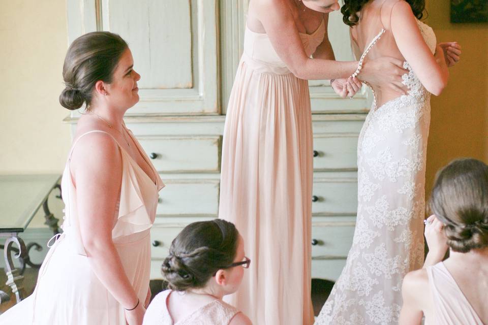 Dressing the bride