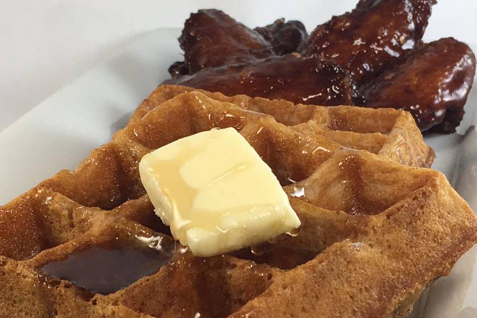 Chicken wings and waffles