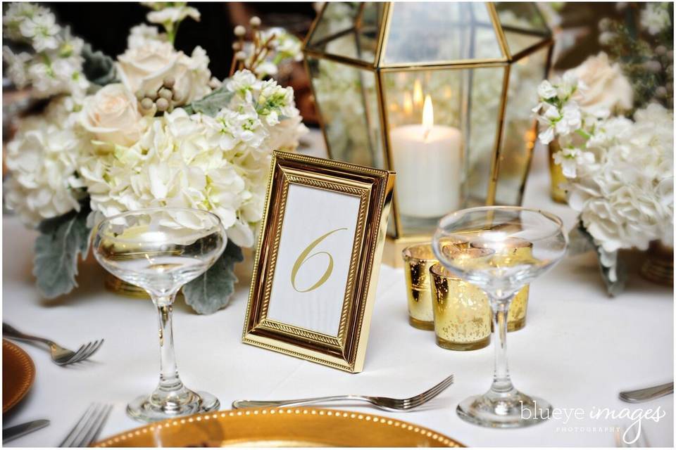 Table number and candle