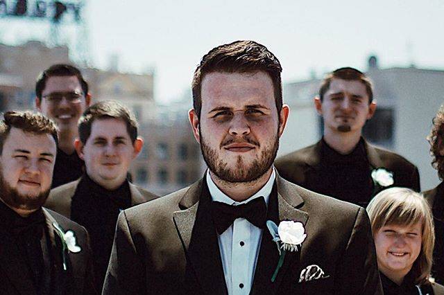 The groom with his groomsmen