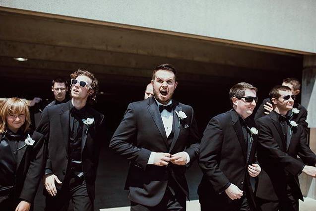 The groom with his groomsmen