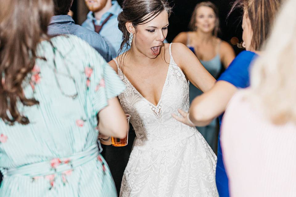 Bride having fun!