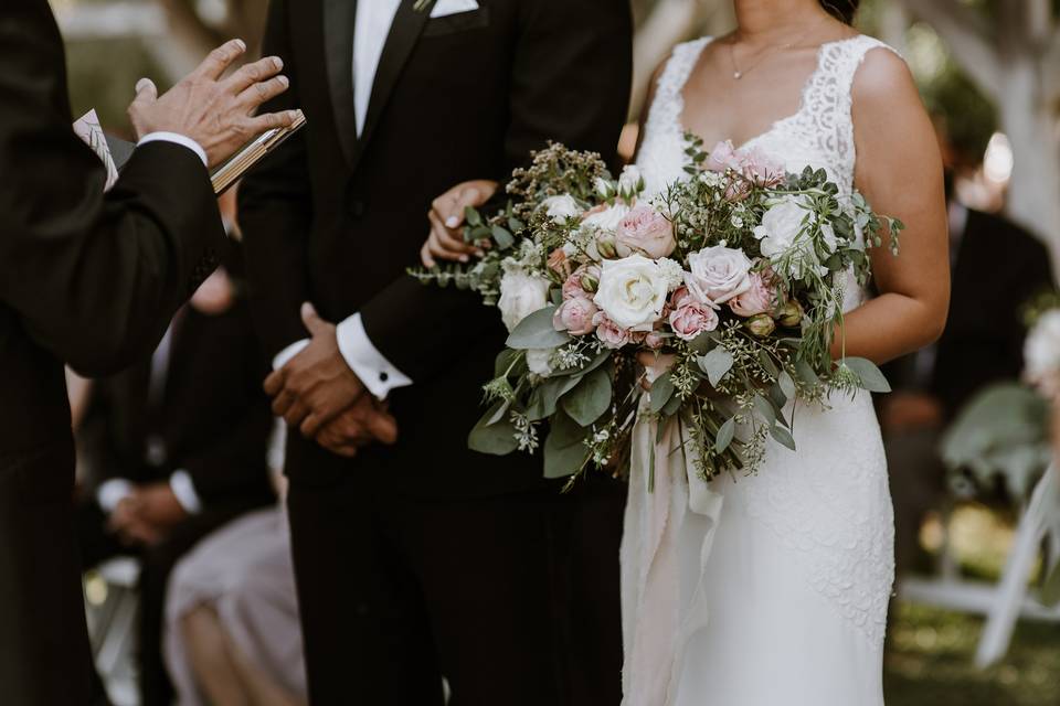 Pink and white florals