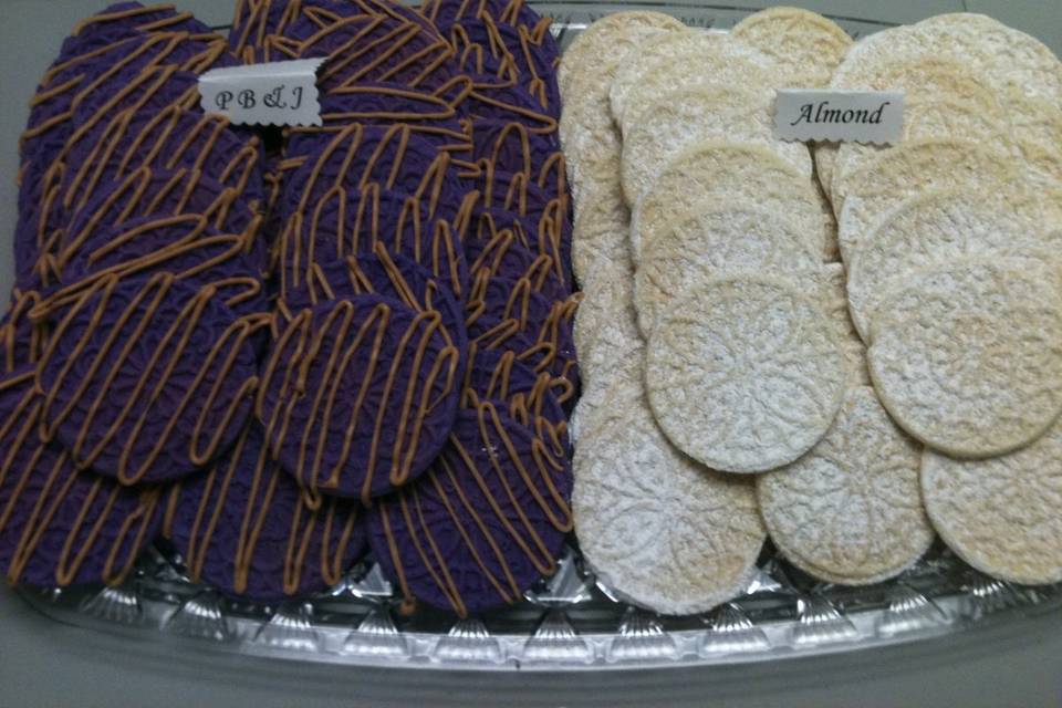 PB & J and Almond pizzelle cookies