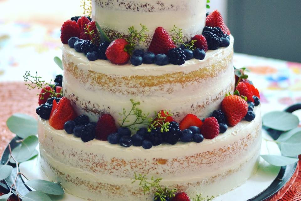 Lemon & berry three-tier cake