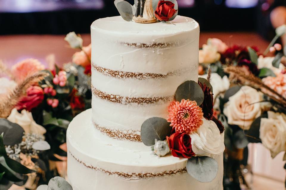 Cake display at reception