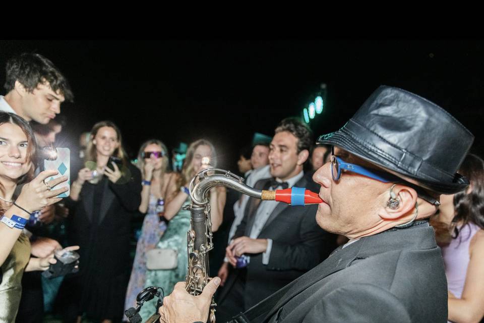 Sax in the crowd!