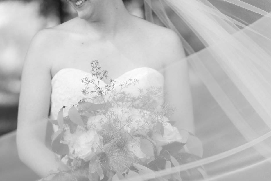 Black & white bridal detail