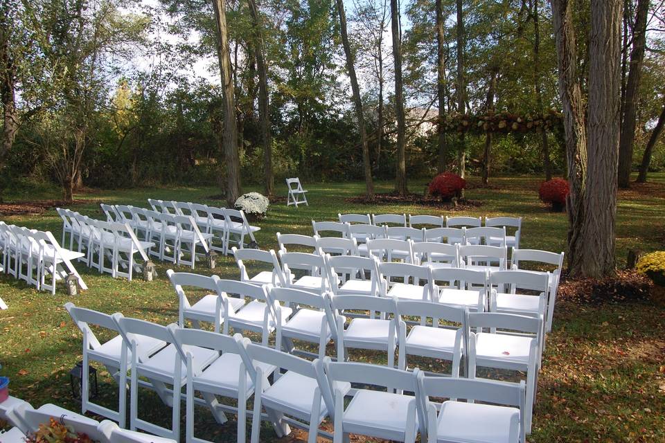 White Chairs for this ceremony