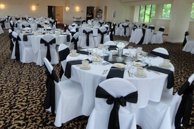 Black reception decor