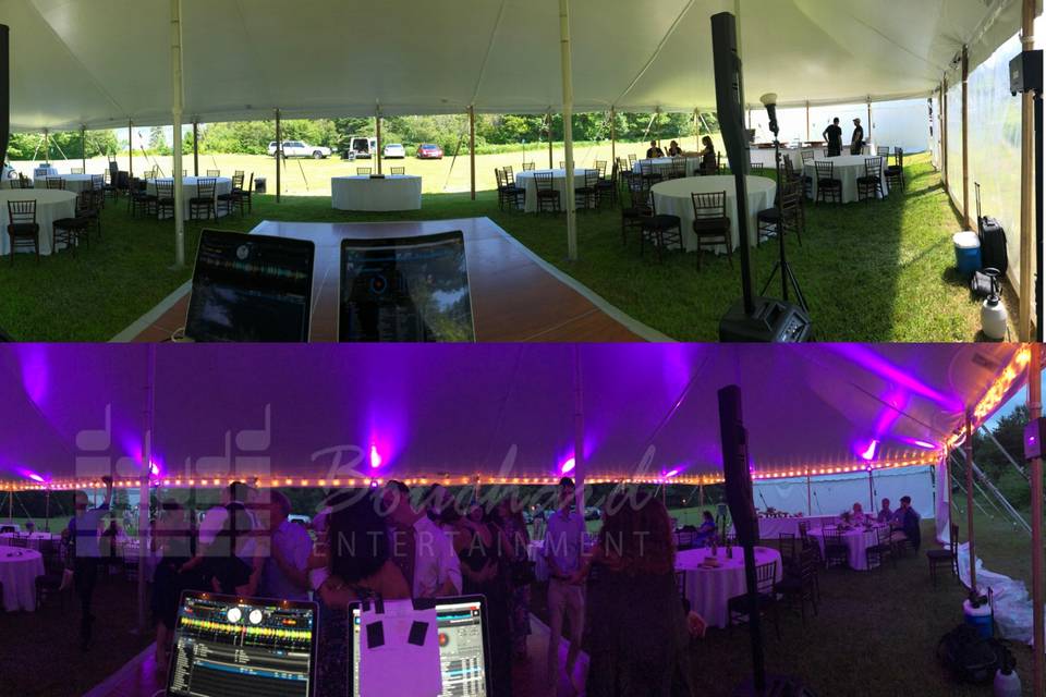 Purple Tent Uplighting