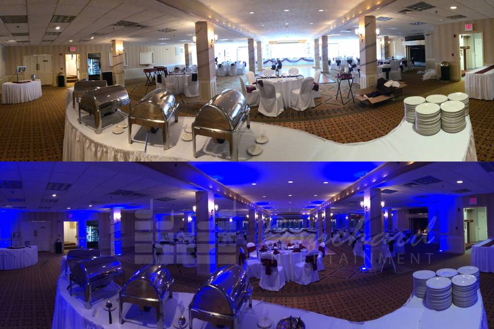 Blue Ballroom Uplighting