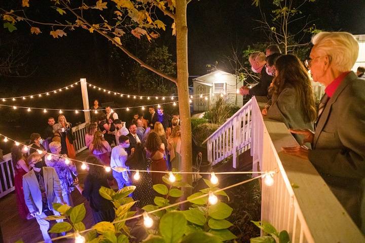 Dance floor with fairy lights