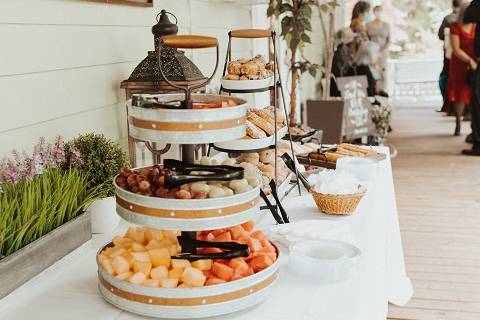 Appetizers on wrap round porch