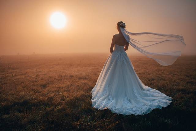 Bride Sunset Field