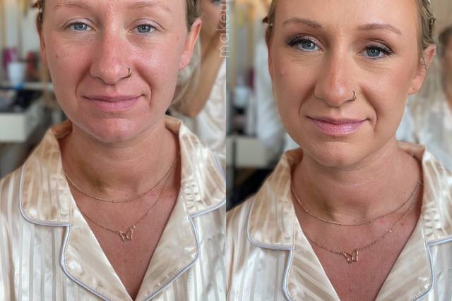 Bridesmaid before and after