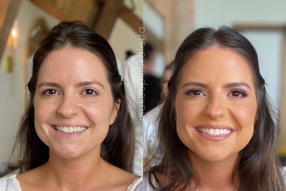 Bride makeup transformation