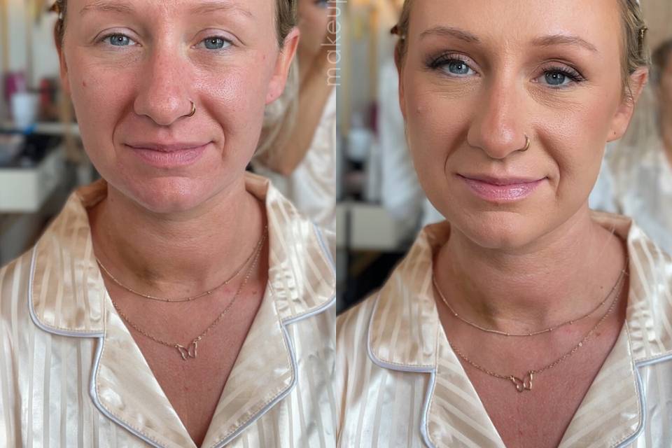 Bridesmaid before and after
