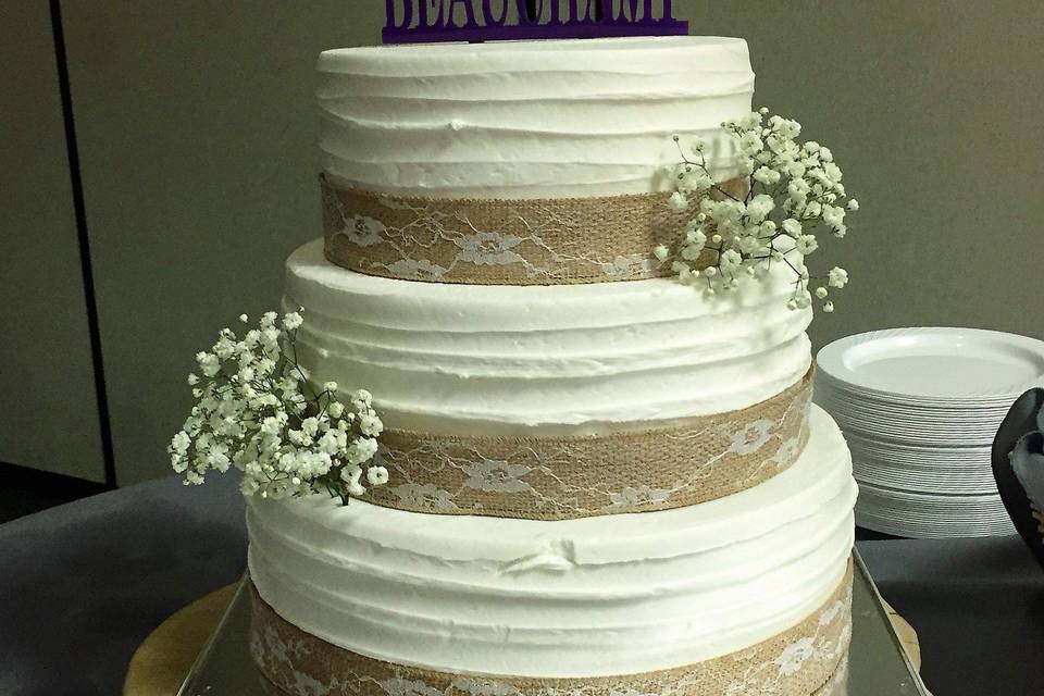 White textured cake