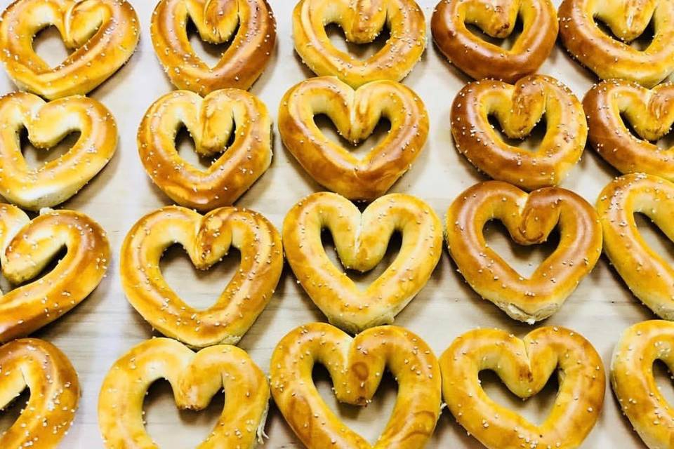 Heart-shaped pretzels