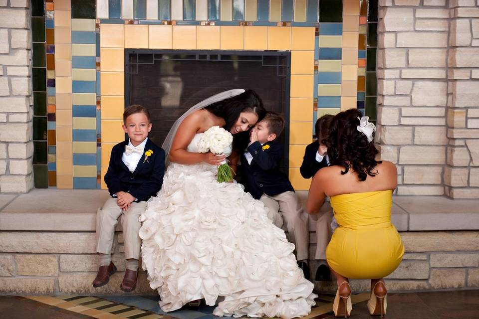 The bride and bridesmaids