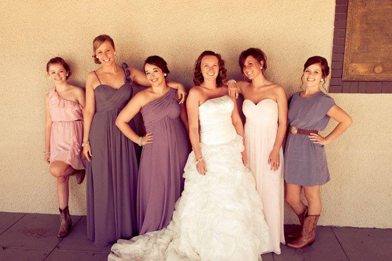 The bride and bridesmaids