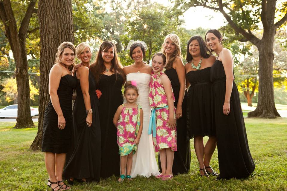 The bride and bridesmaids