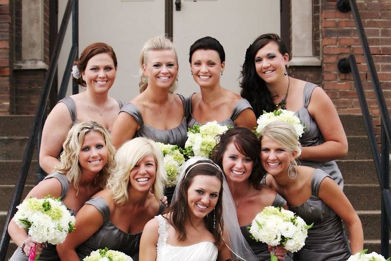 The bride and bridesmaids