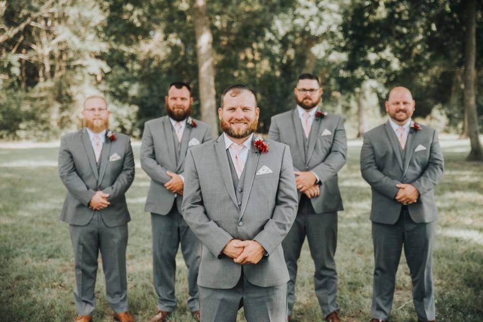 The groom with his groomsmen