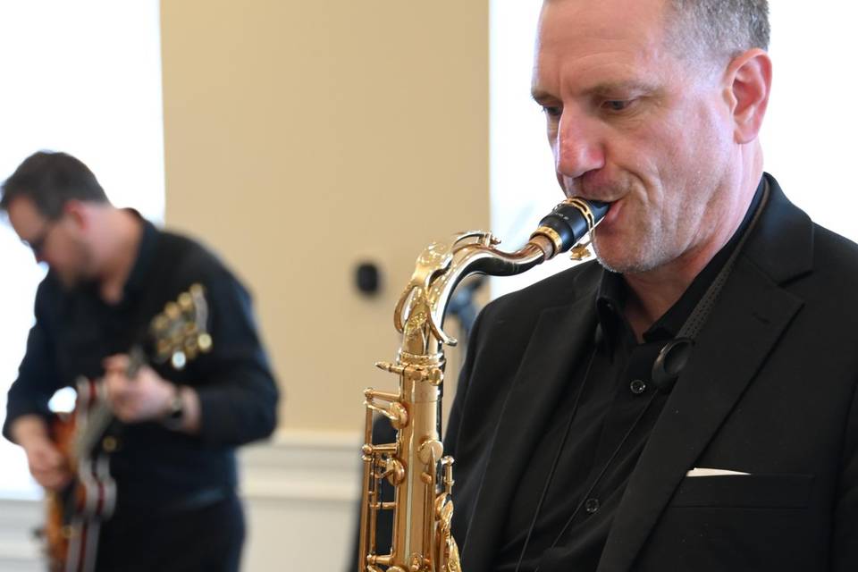 James on the saxophone.