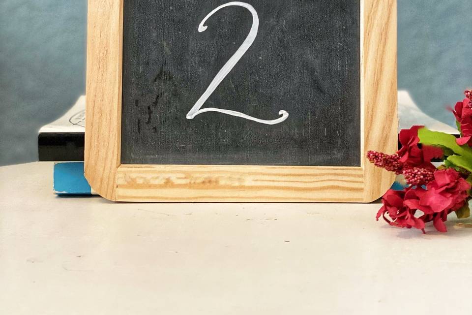 Table sign in chalk