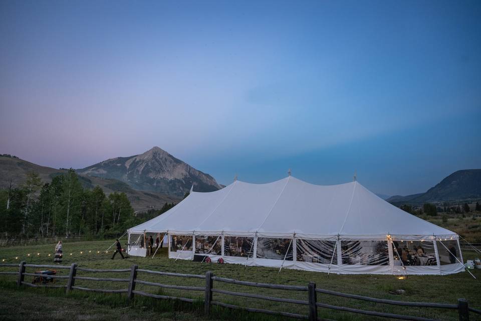 Dusk with the Sail Cloth Tent