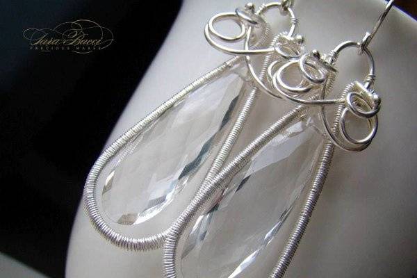 Crystal quartz statement earrings.