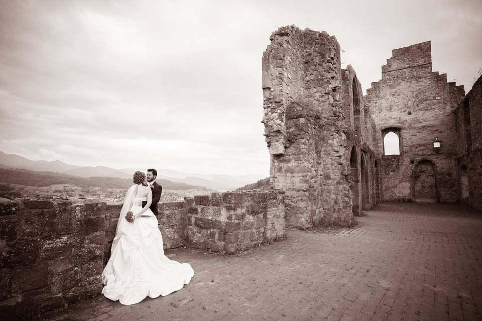 Couple in a historic place