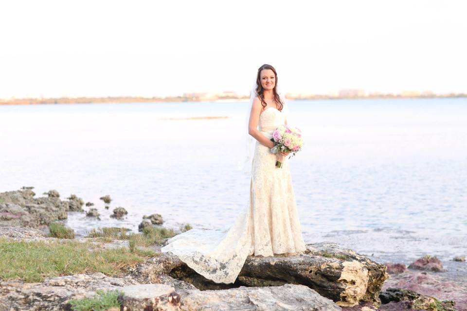 Bride by the lake