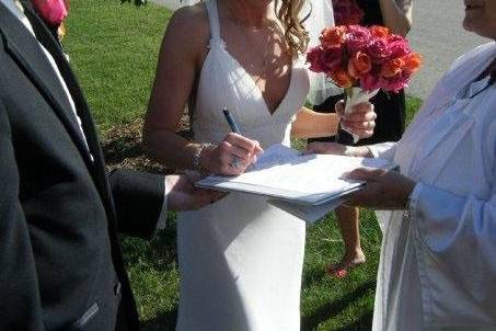 Signing of marriage certificate