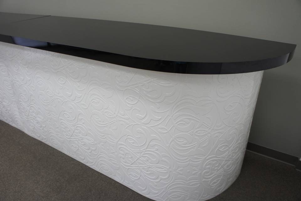White Damask Bar with Black Top | Just Bars