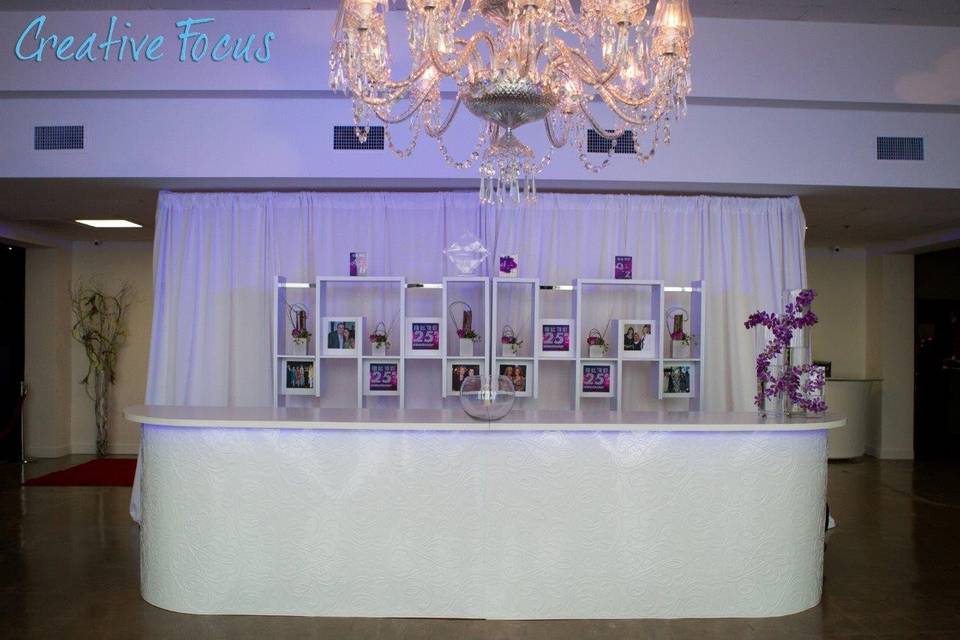 White Damask Bar with White Top | Just Bars