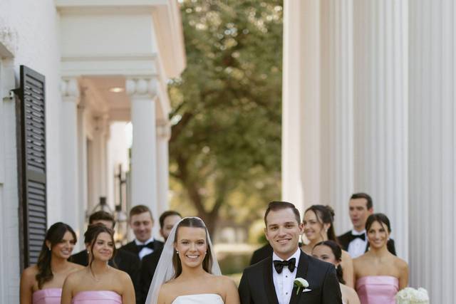 Wedding party porch portraits
