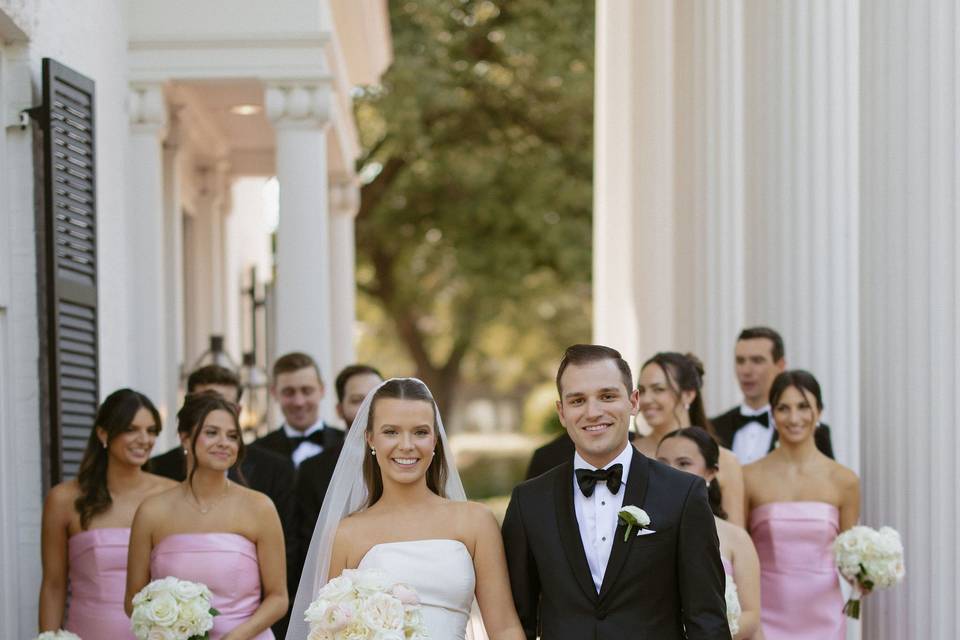 Wedding party porch portraits