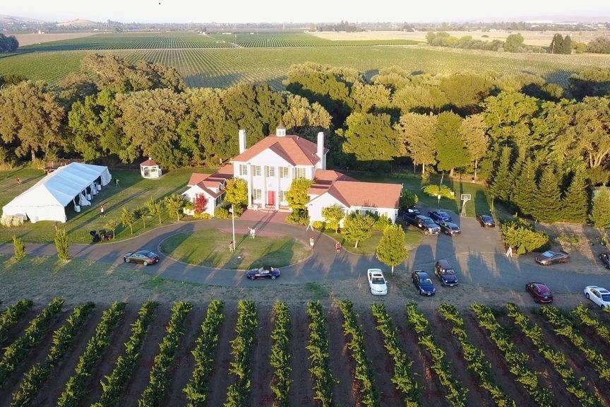Vineyards surround the estate
