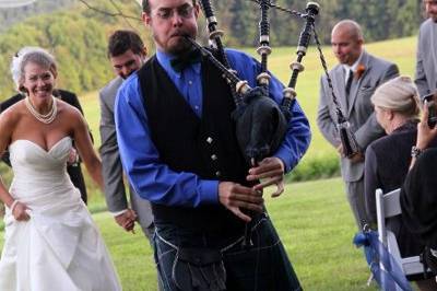 Piping the recessional at Kentuck Knob in 2011.