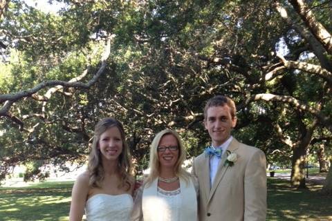 With the newlyweds