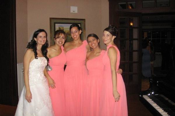 Bride and bridesmaids