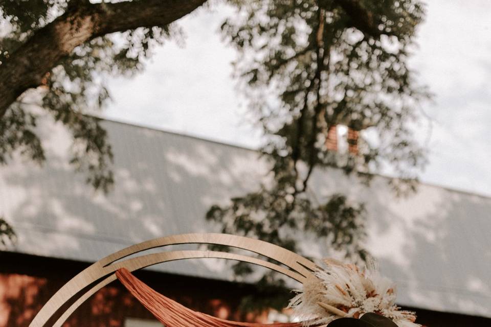 Ceremony with Barn