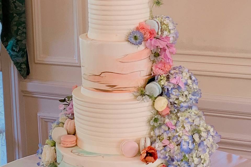 Watercolor Wedding Cake