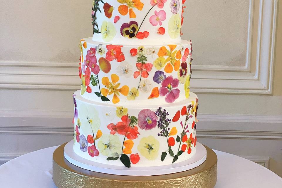 Glen Manor pressed flower cake