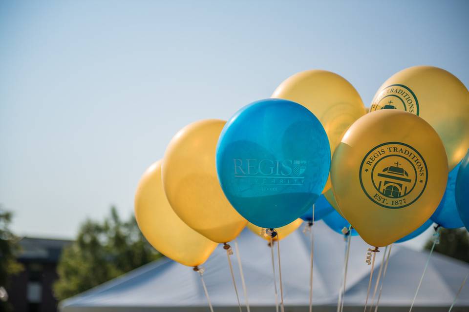 Yellow and blue balloons
