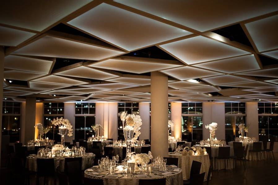Reception lighting and decor