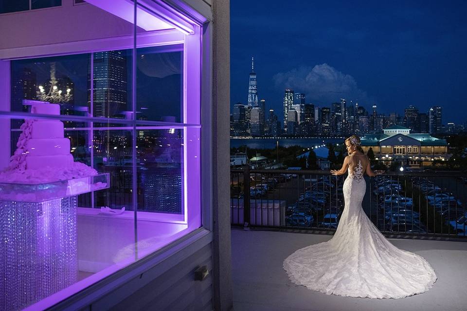 Bride with skyline